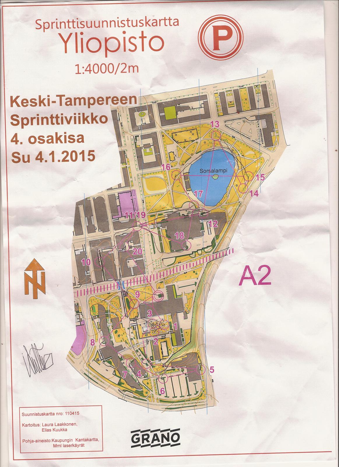 Keski-Tampereen sprinttiviikko, IV osakilpailu (04/01/2015)