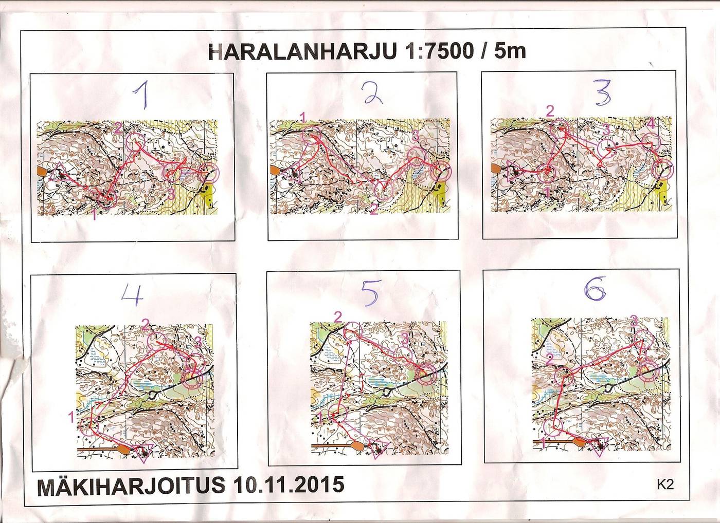 Mäkiyösuunnistus Haralanharju (10/11/2015)